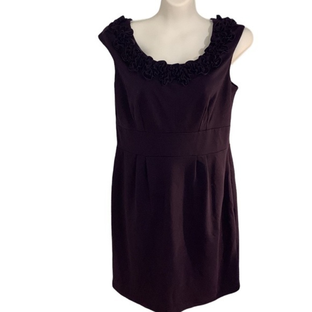 Aa Studio sleeveless purple dress Sz 10 cocktail midi length lined scoop neck